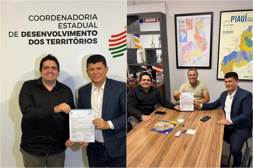 Deputado Rubens Vieira assina ordem de serviço que beneficia Cajueiro da Praia com arena esportiva