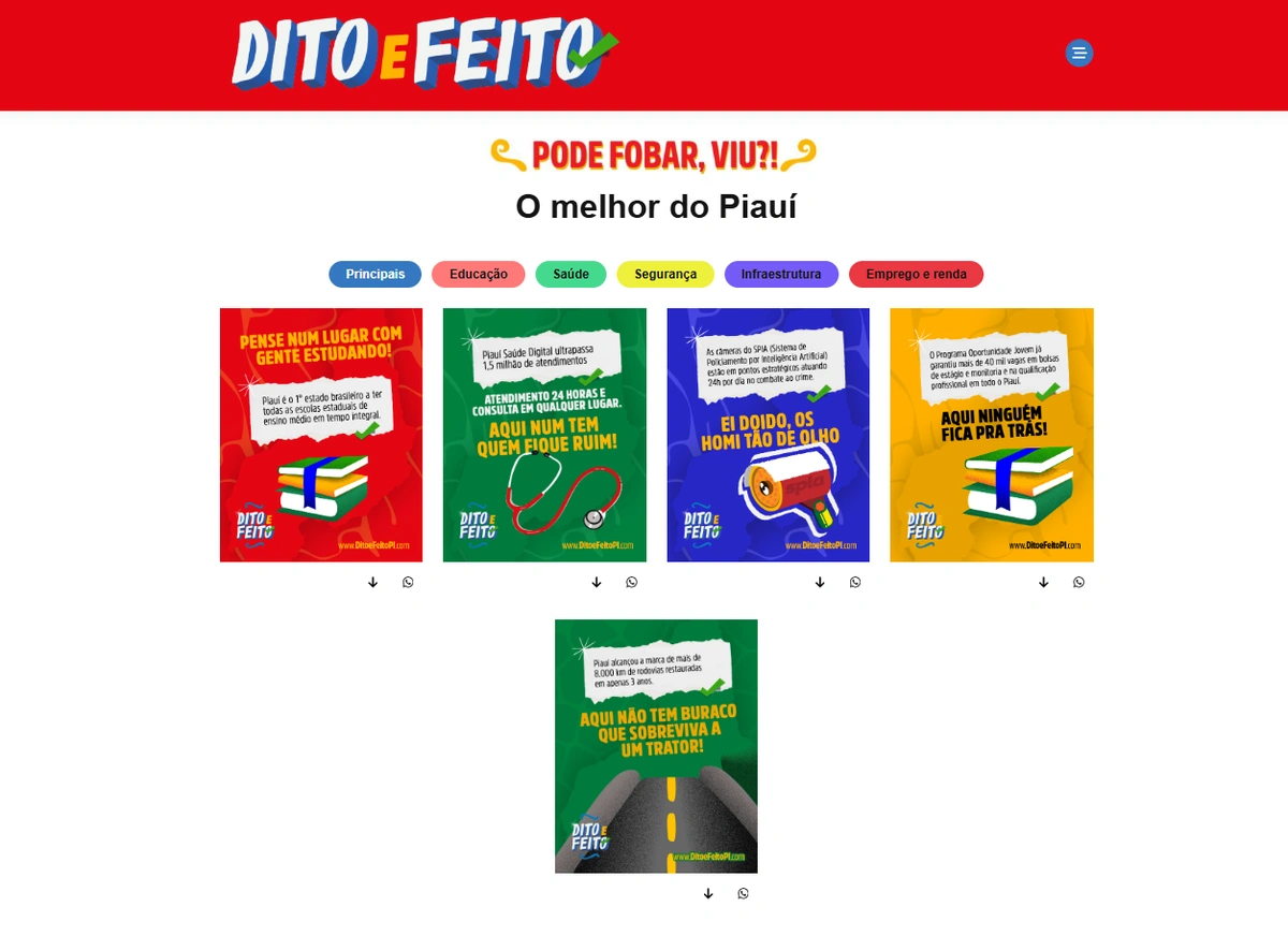 Dito e Feito: plataforma destaca ações e desmente fakes sobre o Governo do Piauí
