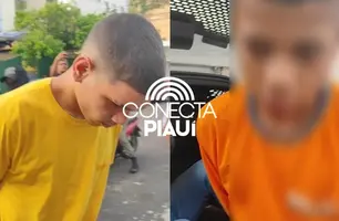 Dupla é presa após assalto e levada à Central de Flagrantes com moto roubada (Foto: Reprodução)