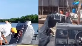 Embarcação com GPS e motores avaliados em R$ 500 mil aguarda inspeção da Marinha (Foto: Reprodução)