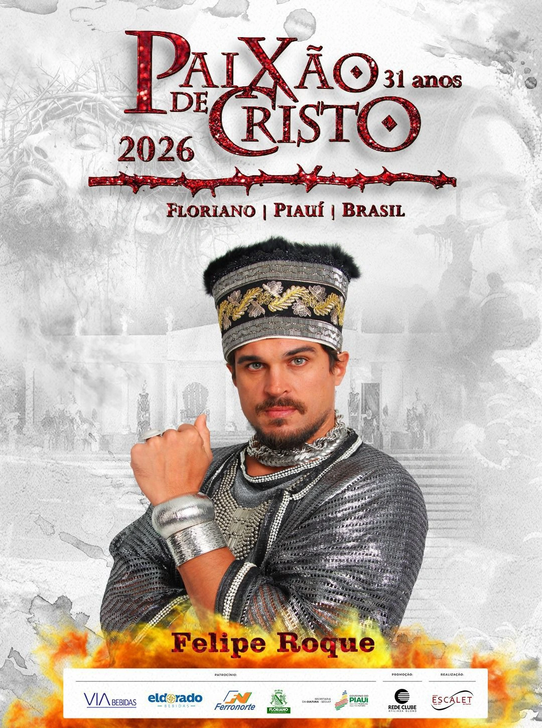 Felipe Roque assume papel de Caifás na 31ª Paixão de Cristo de Floriano