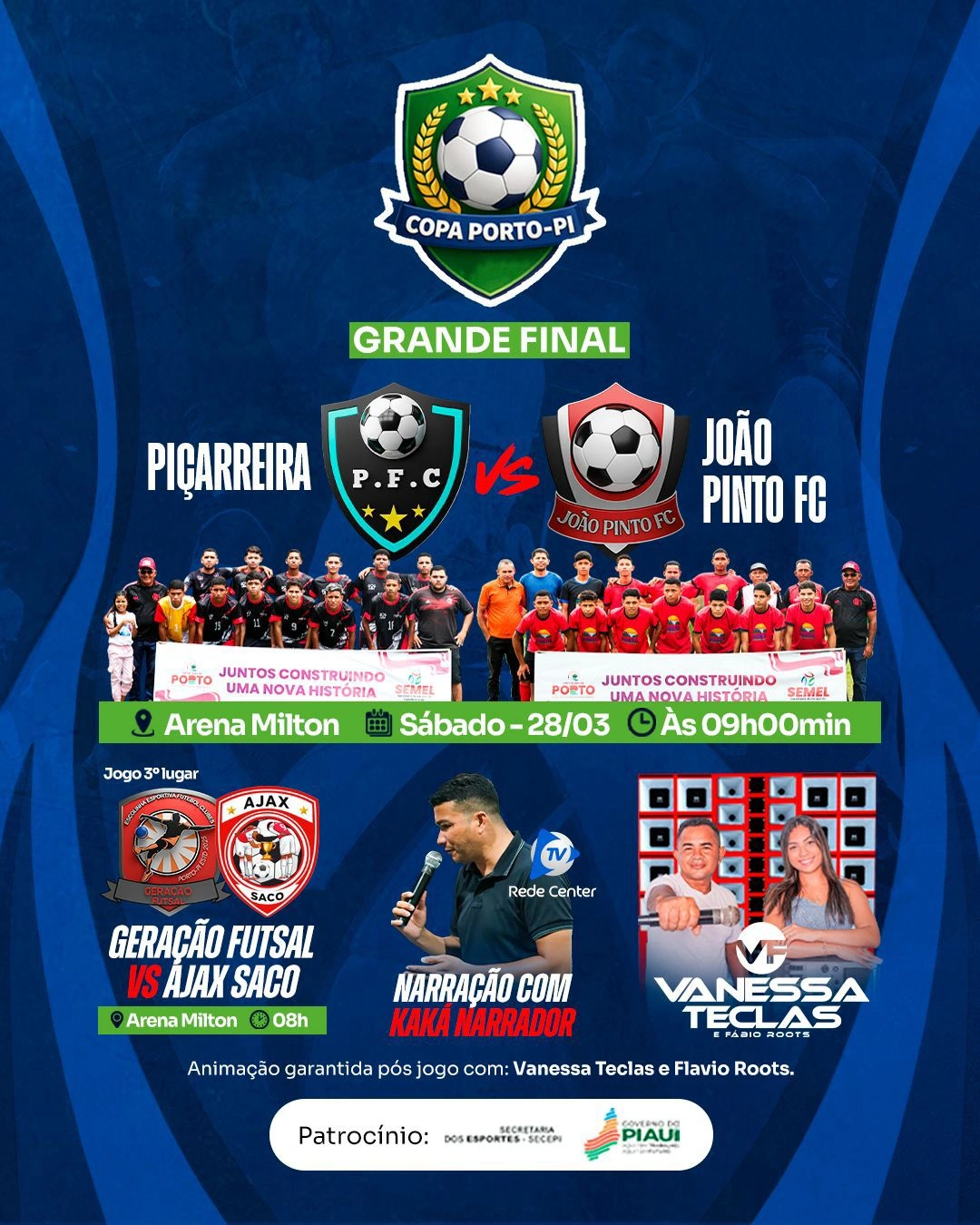 Grande final da Copa Porto acontece neste domingo (28) na Arena Milton Sérgio