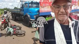 Idoso morre em acidente entre moto e caminhão entre Barras e Miguel Alves (Foto: Reprodução)