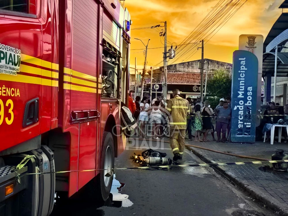 Incêndio destrói box no mercado do bairro São Joaquim, na zona Norte de Teresina