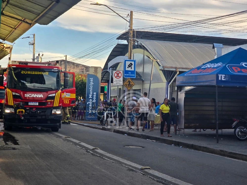 Incêndio destrói box no mercado do bairro São Joaquim, na zona Norte de Teresina