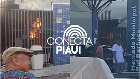 Incêndio destrói boxe no mercado do bairro São Joaquim, na zona Norte de Teresina (Foto: Conecta Piauí)