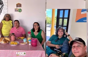 Lécio Gustavo ao lado da mãe, irmã e em foto com esposa (Foto: Reprodução)