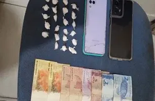 Menor com passagem por roubo é apreendido com cocaína e dinheiro em Oeiras (Foto: Reprodução)