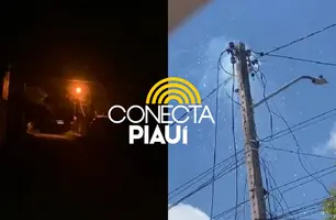 Moradores denunciam falta de energia após rompimento de fio em Demerval Lobão (Foto: Reprodução)