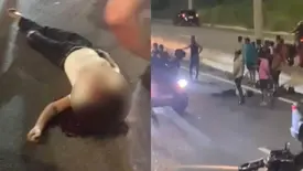 Motociclista ficou gravemente ferida após acidente na BR-316 em Teresina (Foto: Reprodução)