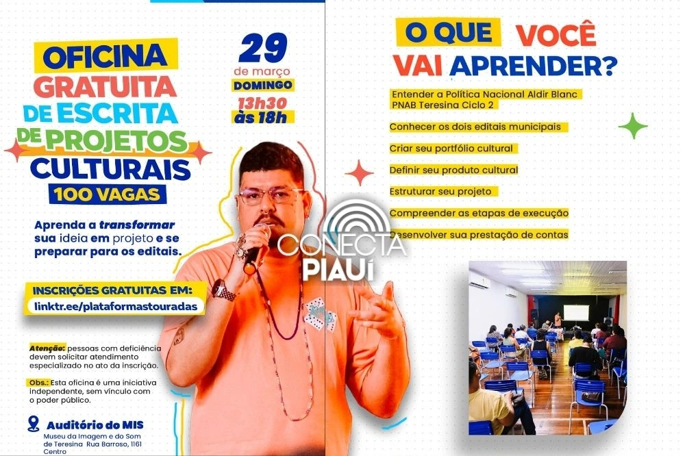 Oficina gratuita ensina escrita de projetos culturais em Teresina