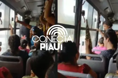 Passageiros registram problemas com chuva dentro de ônibus em Teresina