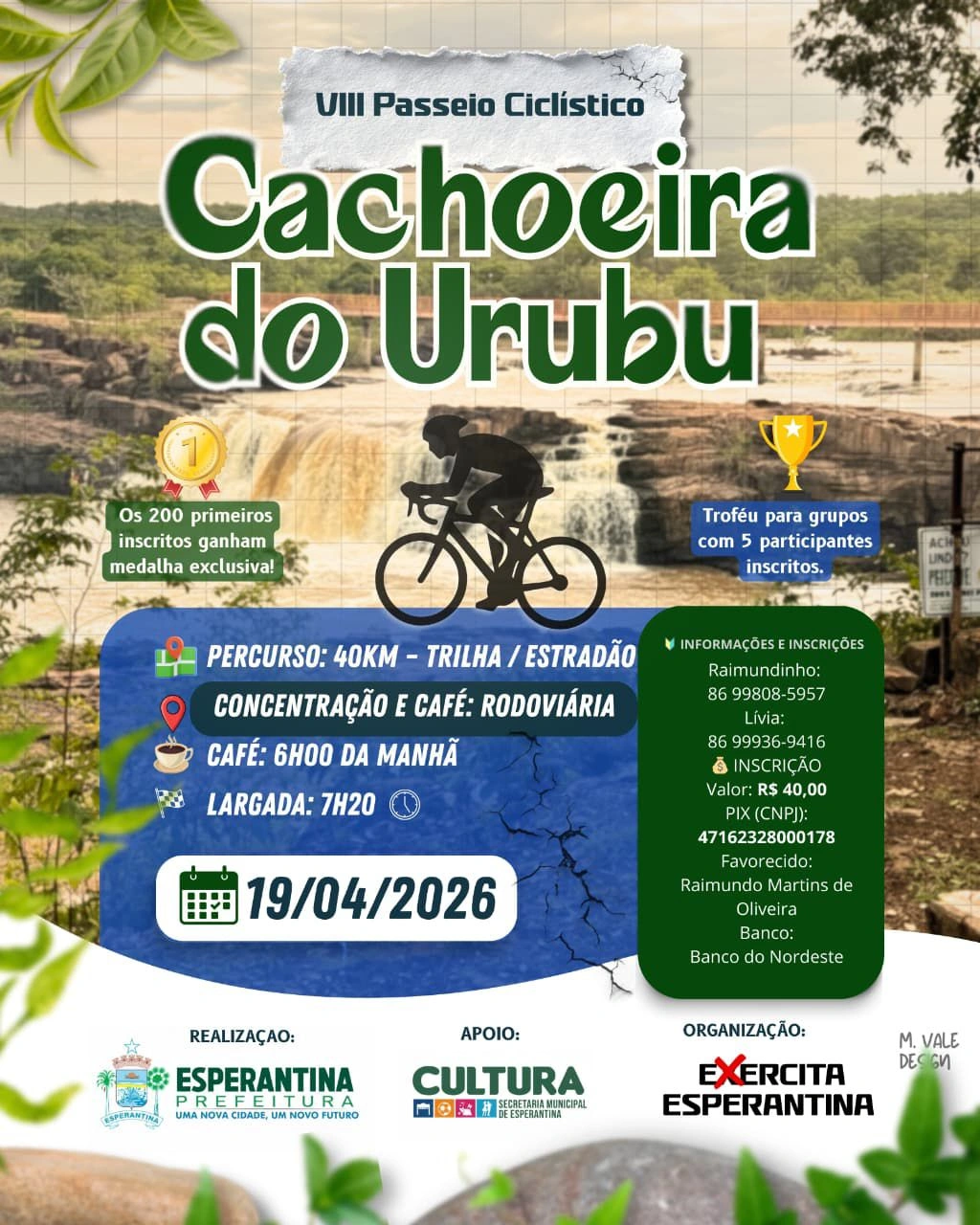 Passeio Ciclístico do Urubu chega à 8ª edição com grande programação