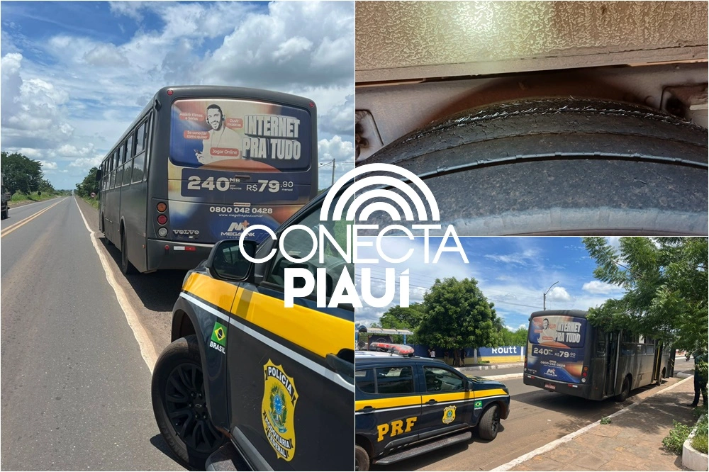 Picos: PRF intercepta ônibus que transportava alunos com irregularidades na BR-316