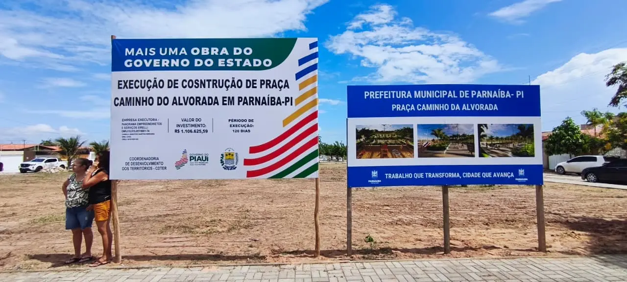 Prefeito Francisco Emanuel e deputado visitam obras em bairros de Parnaíba
