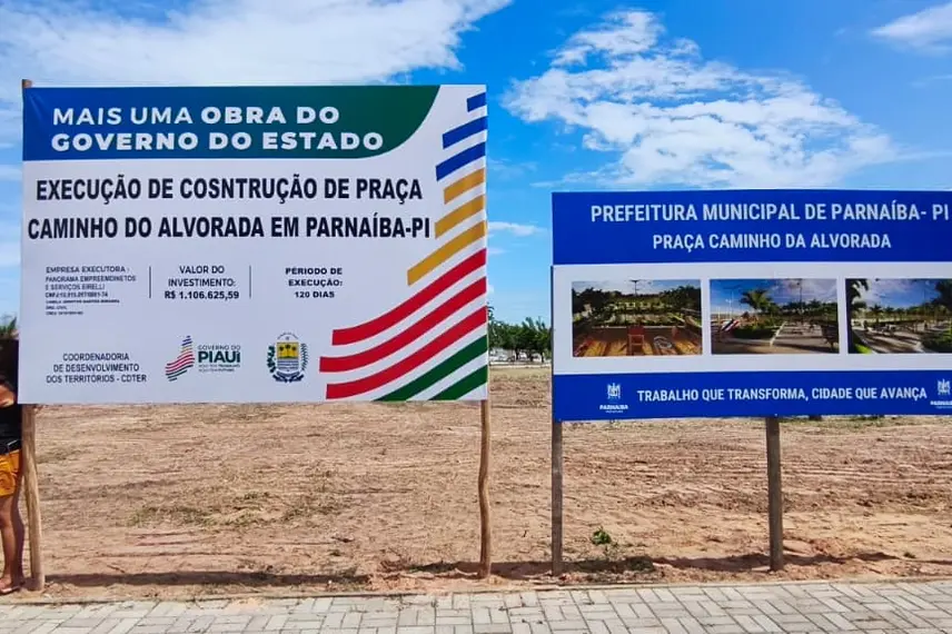 Prefeito Francisco Emanuel e deputado visitam obras em bairros de Parnaíba