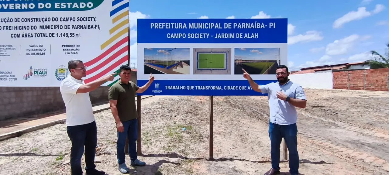 Prefeito Francisco Emanuel e deputado visitam obras em bairros de Parnaíba