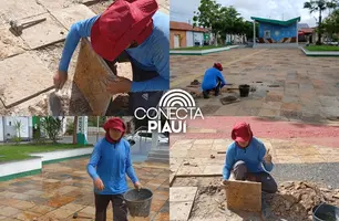 Prefeitura de Esperantina intensifica manutenção em praças da cidade (Foto: Conecta Piauí)