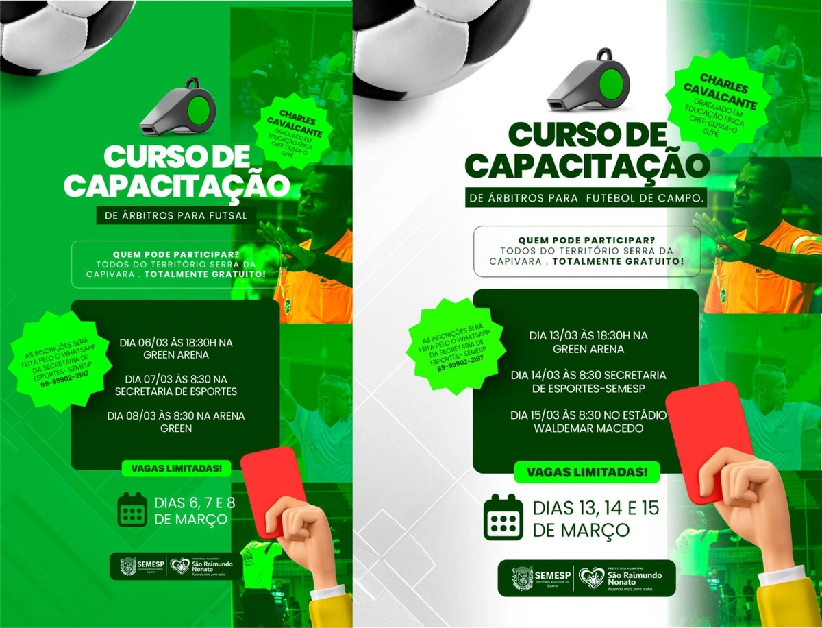 Secretaria de Esportes de Raimundo Nonato promoverá capacitação para árbitros
