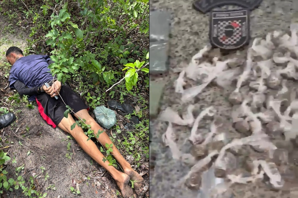 Suspeito de tráfico é preso portando sacola com drogas dentro de mata em Parnaíba