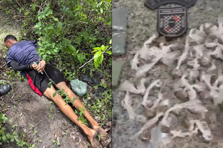 Suspeito de tráfico é preso portando sacola com drogas dentro de mata em Parnaíba