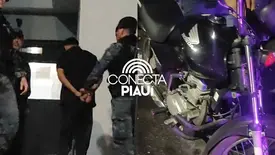Suspeito é preso com moto roubada após ação da ROMU na zona Norte de Teresina (Foto: Repórter 12 / Conecta Piauí)