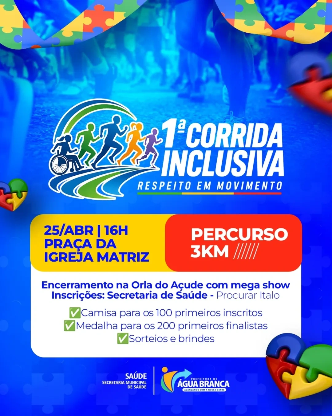 Água Branca promove 1ª Corrida Inclusiva com foco em inclusão e bem-estar