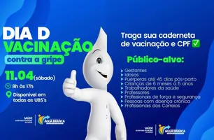 Água Branca realiza Dia D de vacinação contra a gripe neste sábado (Foto: Reprodução)