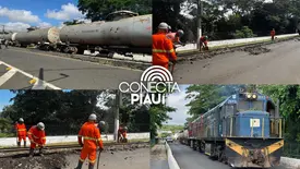 Após descarrilamento, Ponte Metálica segue bloqueada e causa transtornos (Foto: Conecta Piauí)