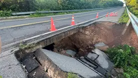 Após formação de cratera na BR-343, PRF alerta para desvio por Bom Princípio do PI (Foto: Reprodução/PRF)