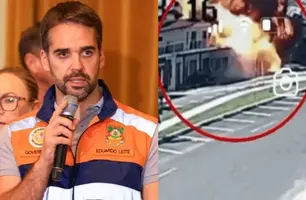 Avião cai no RS (Foto: Reprodução/Gustavo Mansur/Governo do Rio Grande do Sul/Divulgação)