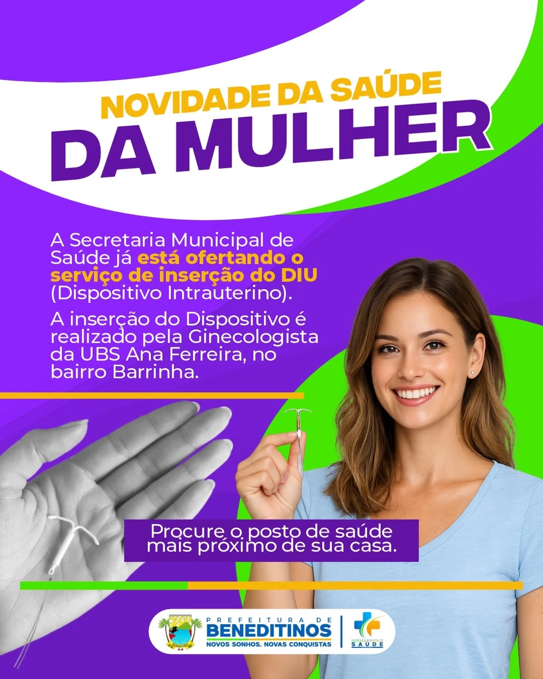 Beneditinos amplia acesso a contraceptivo com inserção de DIU na rede