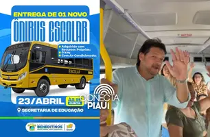 Beneditinos recebe ônibus escolar moderno com ar-condicionado para alunos (Foto: Reprodução)