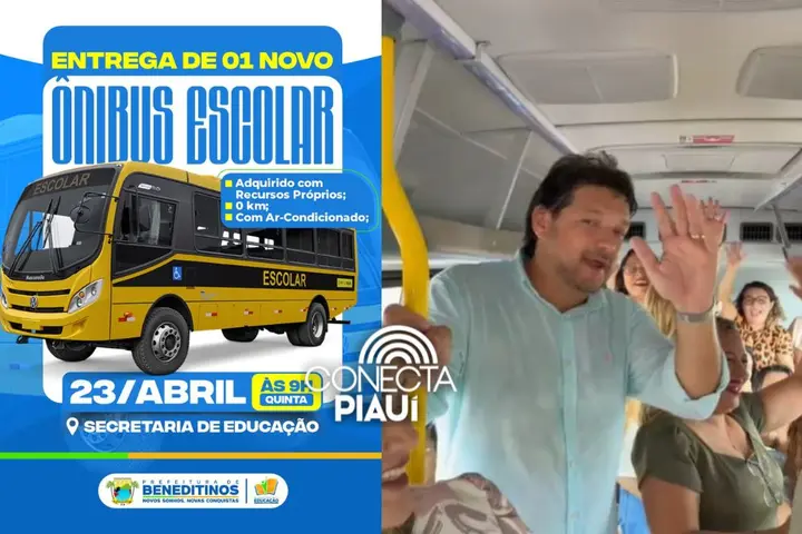 Beneditinos recebe ônibus escolar moderno com ar-condicionado para alunos
