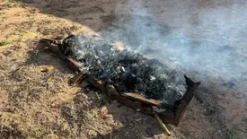 Caixão é encontrado incendiado às margens da BR-316, em Alegrete do Piauí (Foto: Reprodução/Cidadesnanet)