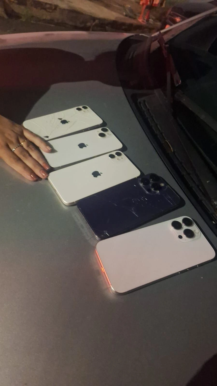 Celulares roubados durante o arrastão