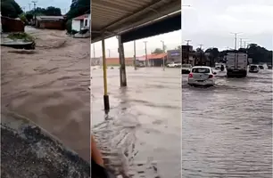 Chuva forte causa alagamentos e transtornos em Teresina nesta terça (14) (Foto: Reprodução)