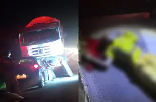 Colisão com caminhão da limpeza deixa dois mortos na BR-343 (Foto: Reprodução)