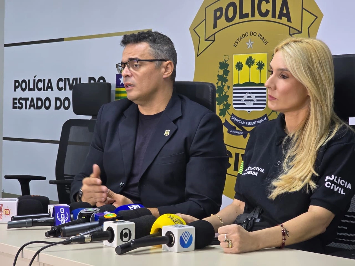 Delegado Tales Gomes e delegada Rosa Chaib