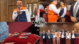 Diretor da Defesa Civil do Piauí, Werton Costa, recebe comenda em Sergipe (Foto: Reprodução)