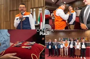 Diretor da Defesa Civil do Piauí, Werton Costa, recebe comenda em Sergipe (Foto: Reprodução)