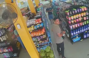Dupla de criminosos são flagrados tentando assaltar comércio em Timon (Foto: Reprodução)