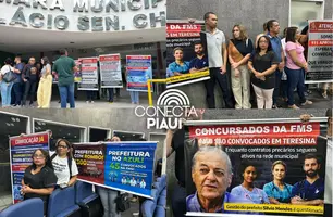 Enfermeiros protestam em Teresina e cobram convocação de aprovados em concurso (Foto: Conecta Piauí)