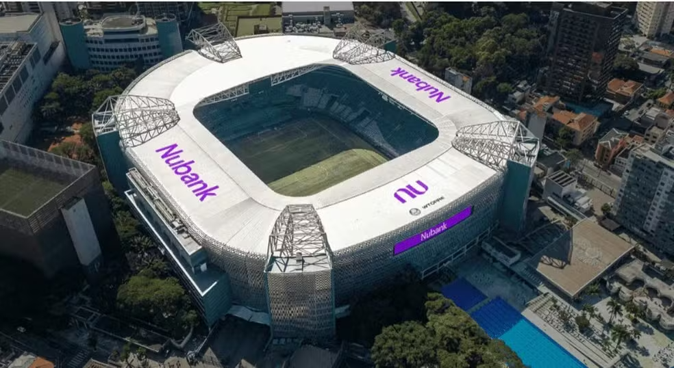 Estádio do Palmeiras com nome da Nubank