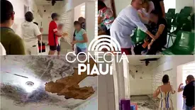 Idosos ficam feridas após partes de forro cair em UBS de Teresina (Foto: Reprodução)