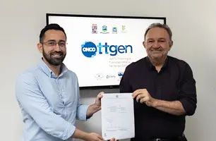 João Marcelo de Castro, professor da UFPI e coordenador do INCT ONCOTTGEN, ao lado do presidente da Fapepi, João Xavier. (Foto: Foto: Maria Catiany.)