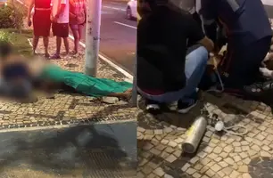 Jovem morre após perder controle de moto e bater em poste na Frei Serafim (Foto: Conecta Piauí)