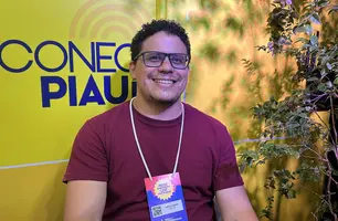 Moisés Araújo fala ao Conecta Podcast na Feira do Empreendedor 2026 (Foto: Conecta Piauí)