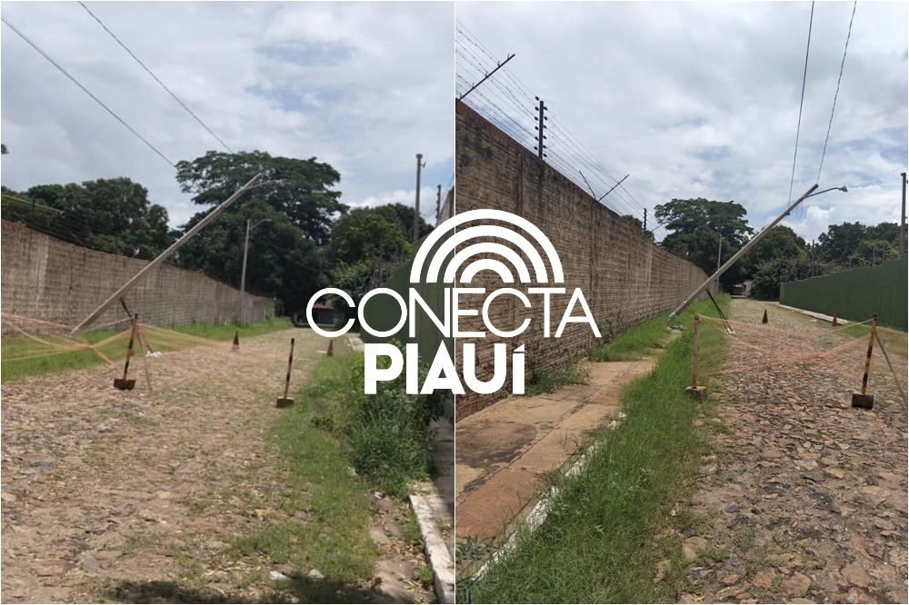 Moradores denunciam poste caído e cobram solução na zona Sudeste de Teresina
