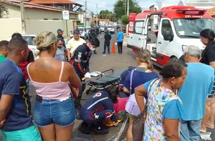 Motociclista fica ferido após colisão em cruzamento no Centro de Oeiras (Foto: Reprodução)